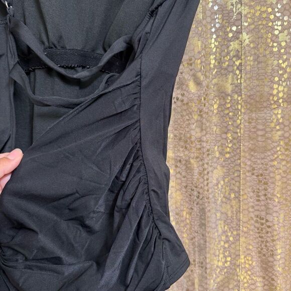 Kona Sol Black Tie Front Or Back One Piece Swimsuit Large - Picture 6 of 8